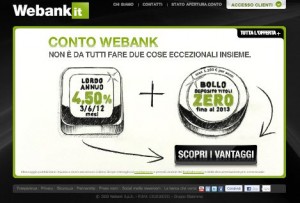 Il sito ufficiale Webank