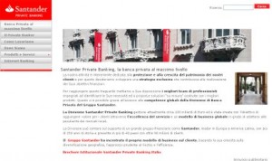 Il sito ufficiale della Banca Santander