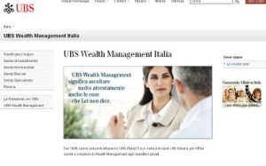Il sito ufficiale di UBS Italia