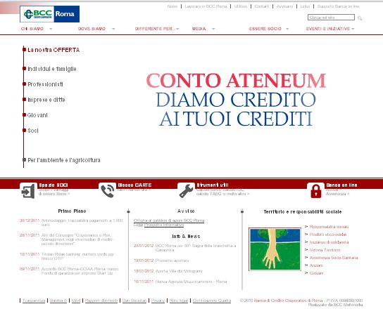 Sito ufficiale della Banca di Credito Cooperativo di Roma